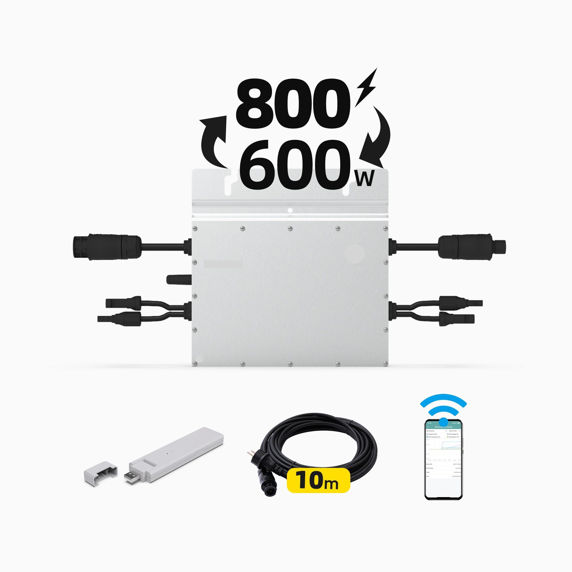 E.For.U Wechselrichter Hoymiles 800W HM800, (2 Gänge 600W/800W einstellbar), Micro